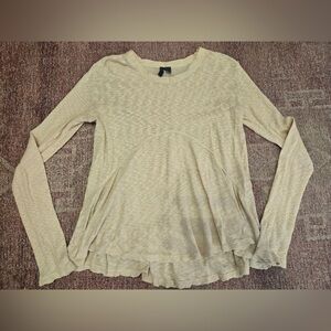 Anthropologie Left of centre textured peplum style cream oversized xs top